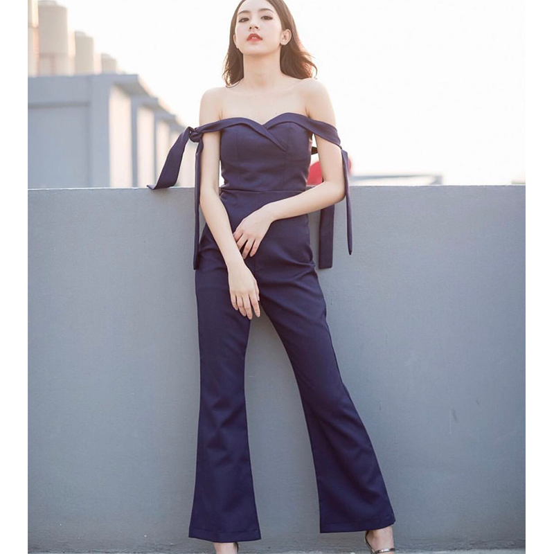 泰国潮牌连体裤女2025新款夏季高腰修身显瘦性感露肩气质礼服长裤