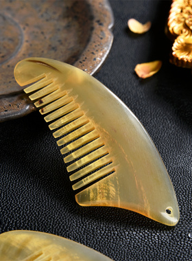 爱心三角密齿牛角梳（每款颜色都有区别，谨慎购买！）