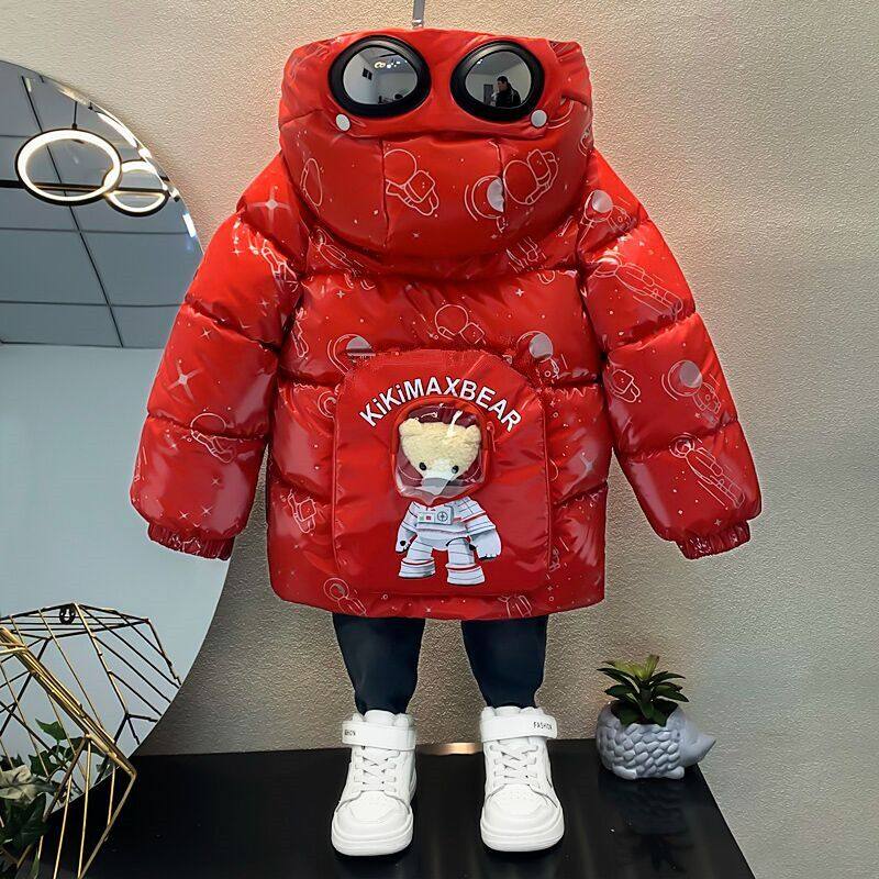 男童冬季加绒外套棉服2025新款儿童洋气棉袄男孩加厚冬装宝宝棉衣