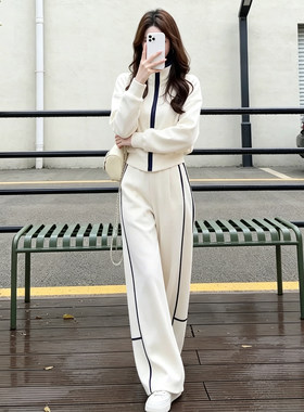 白色休闲运动套装女春秋
