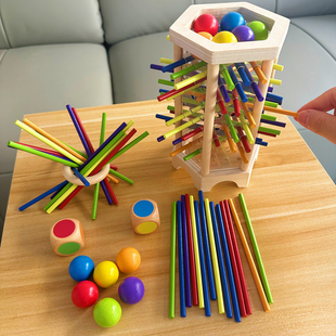 抽木棍平衡游戏棒幼儿园益智3到6岁儿童互动桌游空间思维训练玩具