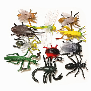 仿真小动物模型 蝎子蜻蜓螳螂蛐蛐知了早教认知 昆虫动物模型套装