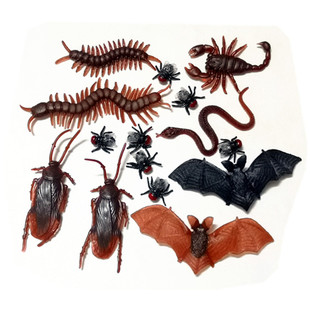迷你小号假蜘蛛仿真昆虫爬行动物模型塑胶虫子蛇蜈蚣蝎子苍蝇蝙蝠