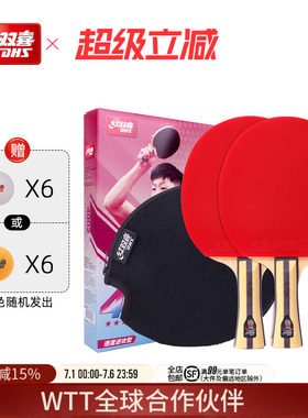 红双喜官方旗舰店2只4乒乓球拍