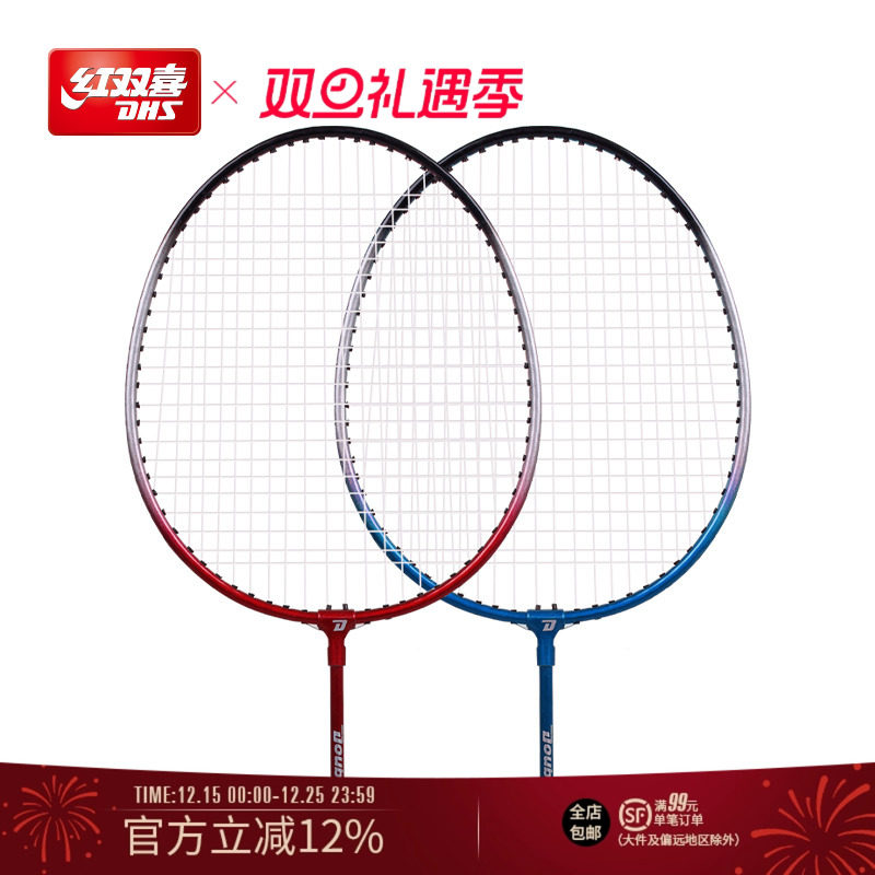 双拍耐打初学耐用型套装羽毛球拍