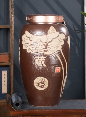 景德镇加厚密封陶瓷存酒坛子30斤50/100/200窖藏专用泡酒缸白酒罐