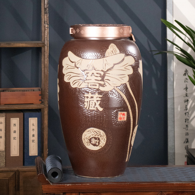景德镇加厚密封陶瓷存酒坛子30斤50/100/200窖藏专用泡酒缸白酒罐