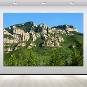 北岳恒山风景画高山靠山图山峰山脉客厅办公室玄关招财墙贴装 饰画