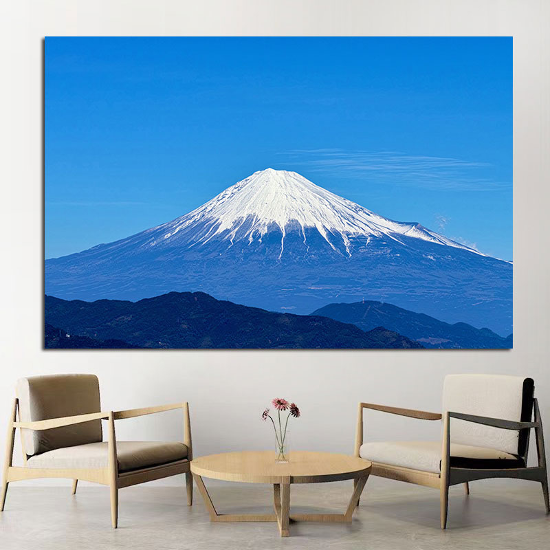 日本富士山画日式餐厅大幅装饰画现代简约房间卧室床头壁画轻奢画图片