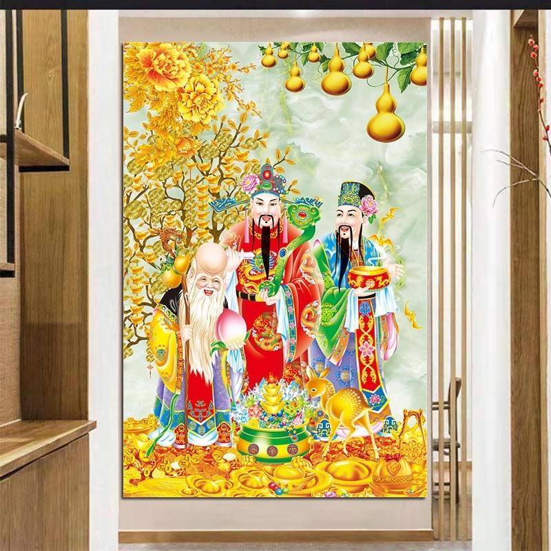 海报过寿礼品农村中堂风墙贴画