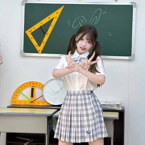 COSMEPRO【玻璃雪】原创JK格裙夏季新品蓝色清新学院百搭格裙