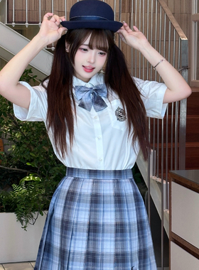 COSMEPRO【天空之境】原创JK格裙春夏新品蓝色清新学院百搭格裙