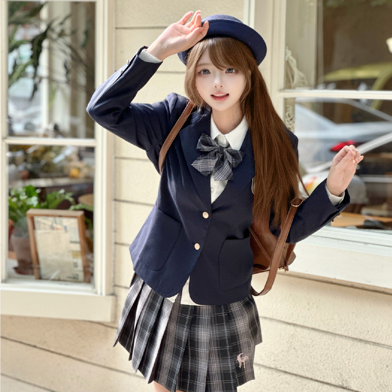 COSME【沙野纪】原创外套黑色绀色灰色制服学院西装女jk制服