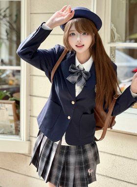 COSME【沙野纪】原创外套黑色绀色灰色制服学院西装女jk制服