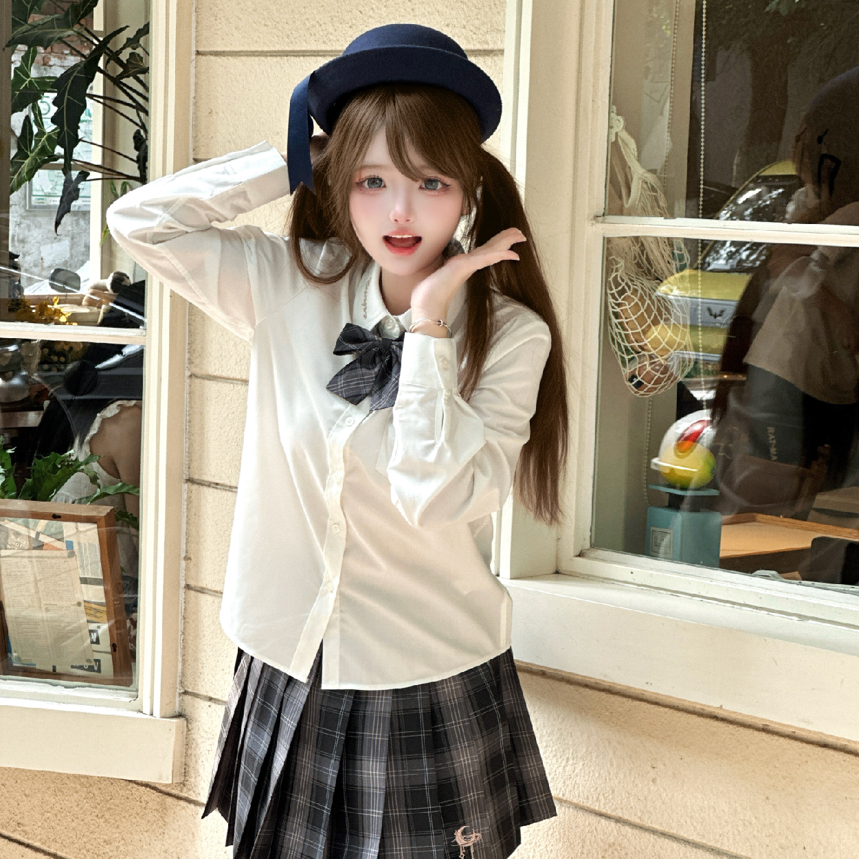 COSME【图南公社】初秋新品原创基础初恋感衬衫学院甜美百搭上衣