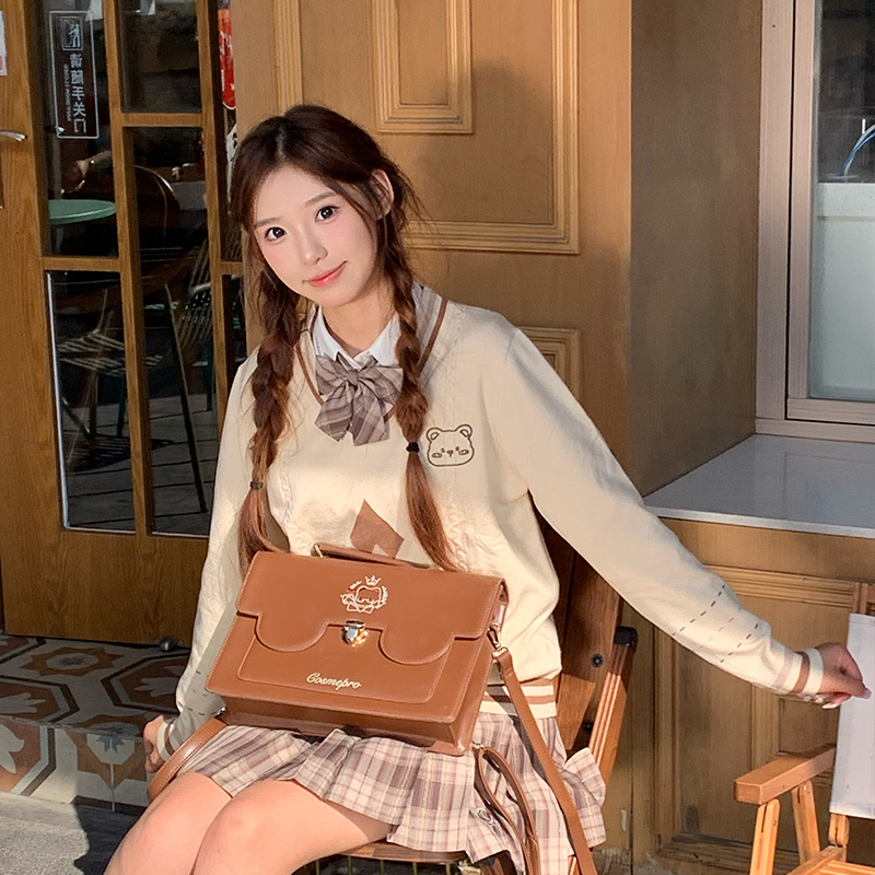 COSME【半熟芝士】原创Jk毛衣套头针织毛衣可爱秋日慵懒学院风风