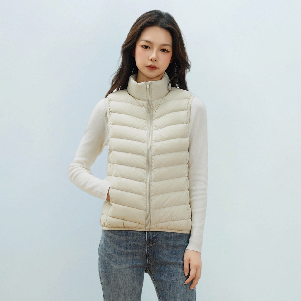 25冬女式新国标90绒新款轻薄羽绒马甲女背心女装羽绒服百搭秋