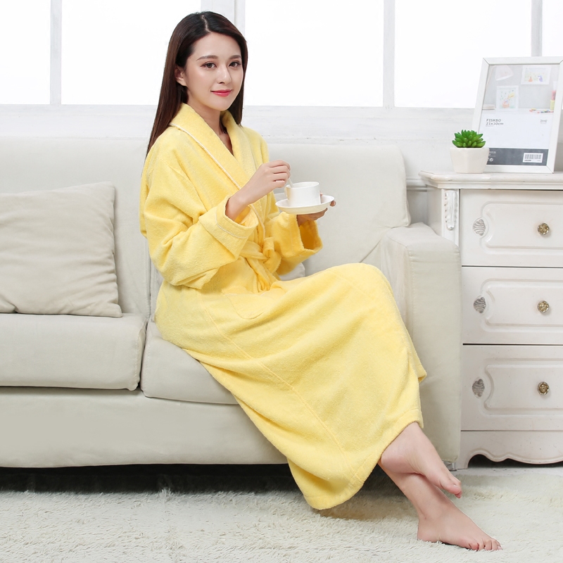加厚纯棉浴袍毛巾料情侣睡袍男女士薄款吸水浴衣成人夏季睡衣秋冬
