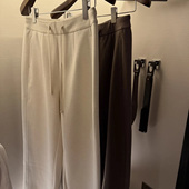 松紧腰休闲裤 MARES｜简奢老钱裤 定纺加厚750g蚕丝羊毛直筒裤 女