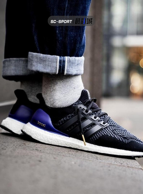 阿迪达斯Adidas Ultra Boost UB1男初代黑紫休闲缓震跑步鞋G28319