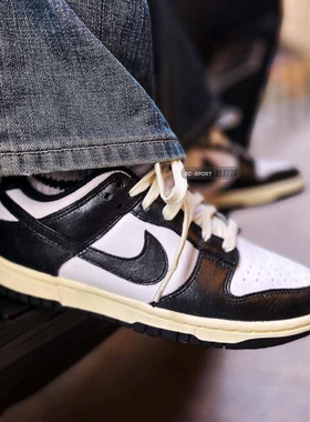 耐克正品Nike Dunk Low Prm男女做旧黑白熊猫休闲板鞋 FQ8899-100