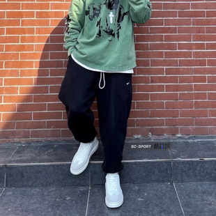 Nike耐克Lab男秋冬加绒针织运动休闲收脚束腿长裤卫裤 DA0330-010