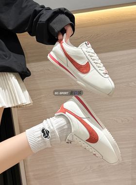 Nike耐克Cortez女低帮复古经典白红百搭阿甘轻便休闲运动鞋DN1791