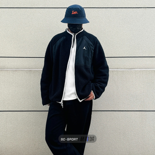 AIR JORDAN男女秋冬保暖羊羔绒AJ运动休闲立领夹克外套DV1584-010