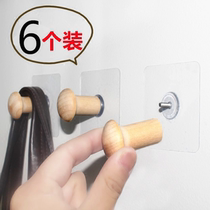 Coat hook, wooden, non perforated, wood hook, no trace, paste the coat hanger behind the bedroom door, hook, coat hanger