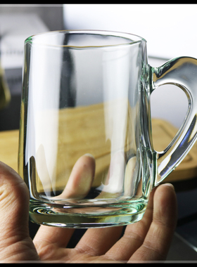 帕莎帕琦玻璃杯绿色把杯欧式耐热泡茶杯酒吧特饮杯拿铁咖啡杯商用