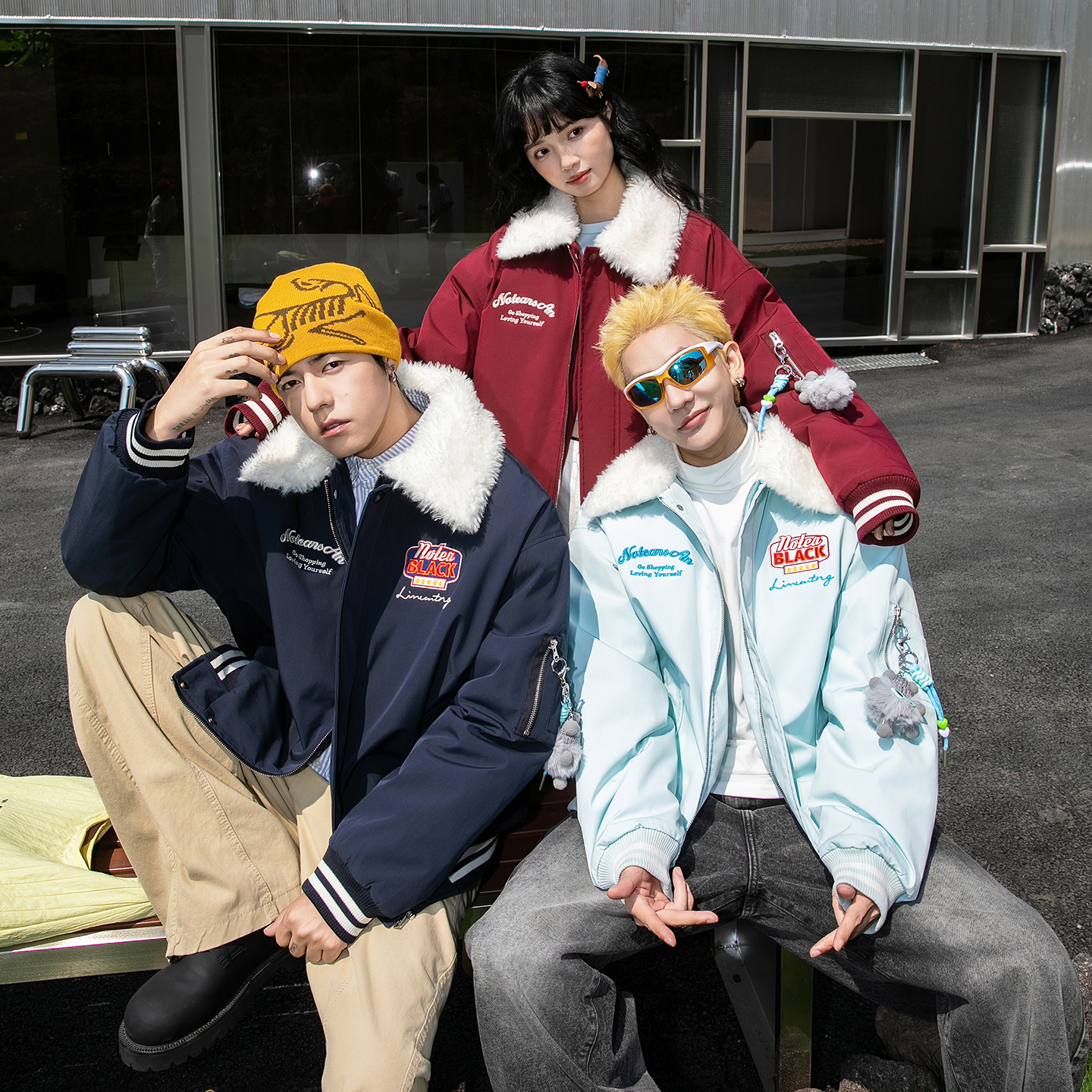 NOTEARS美式复古刺绣情侣棉衣