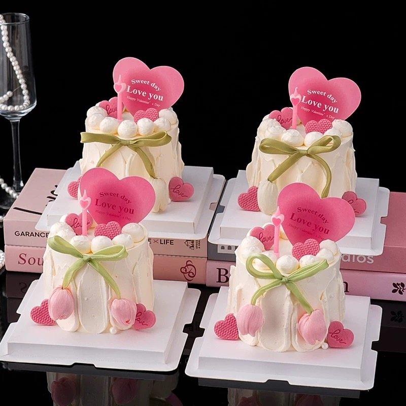 情人节爱心蛋糕摆件表白爱心卡片装饰郁金香花苞蝴蝶结挂饰,节庆用品/礼品,节日装扮用品,淘宝优惠券,粉丝福利购,淘宝优惠卷