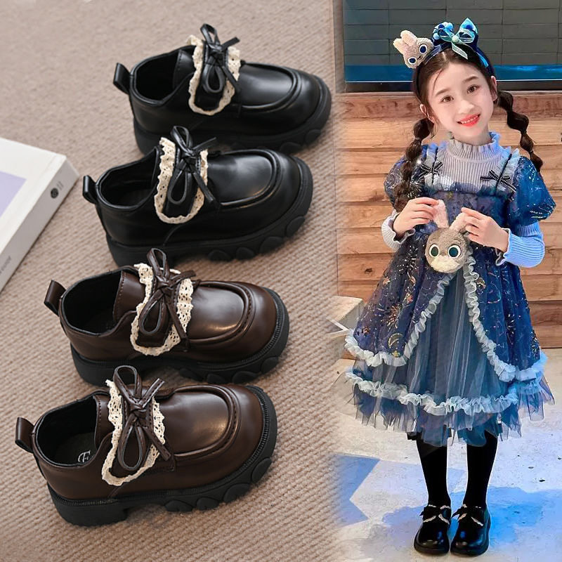 女童小皮鞋秋季儿童软底乐福鞋