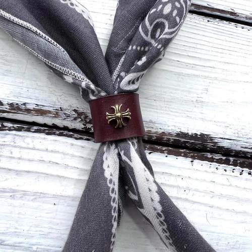 美式vintage古着方巾扣头牛皮