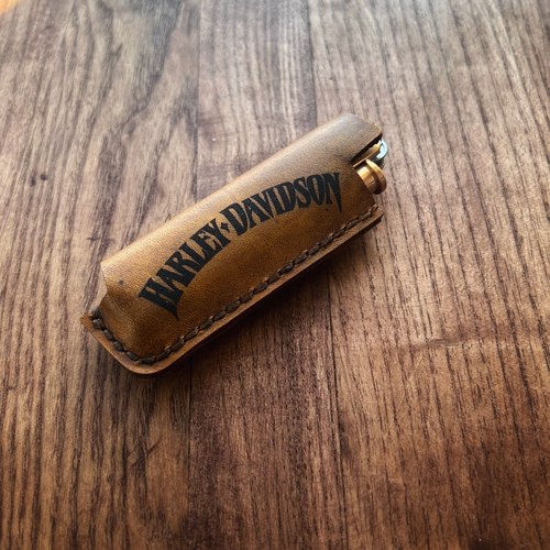 草蜢防风打火机皮套金属Cricket 真皮保护套头层牛皮手工缝制复古