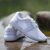 2023新款 子情侣跑步休闲鞋 白色运动鞋 镂空网面鞋 透气网鞋 男女春季