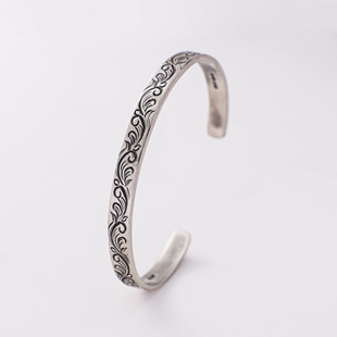 小周手作 松井直毅Dearblossom 925纯银唐草平打手镯