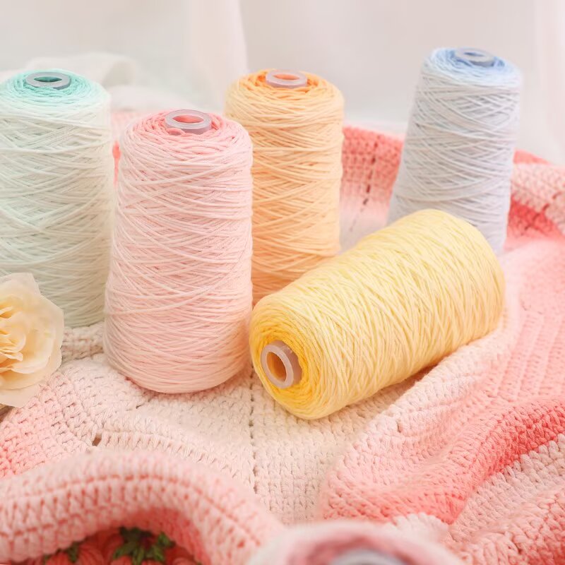 轻岚5股段染渐变色手工编织牛奶棉钩针钩织毛线七星毯围巾