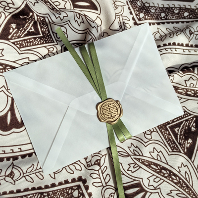 复古纹信纸高级感情书请柬明信片