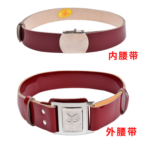 65式学生军训服装裤腰带老式内腰带红腰带腰带平滑滚轴扣老式皮带