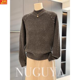 时尚洋气妈妈装毛衣女高领冬装新款上衣气质百搭中老年针织衫打底