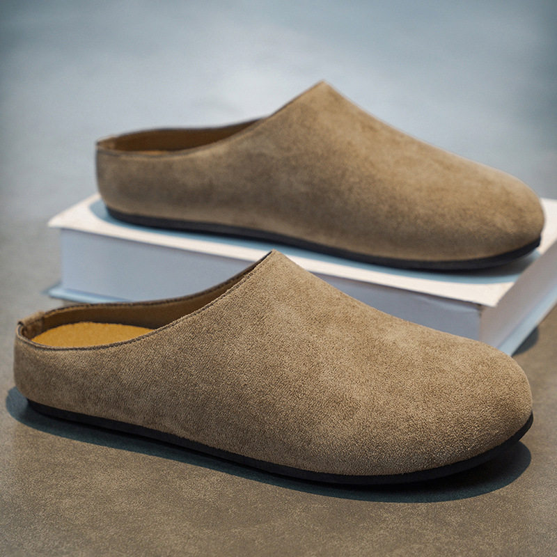 春季新款2026男士勃肯鞋厚底一脚蹬平底舒适懒人博肯包头半拖鞋男,流行男鞋,包头拖,淘宝优惠券,粉丝福利购,淘宝优惠卷