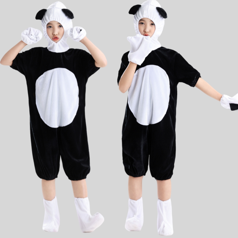 六一大熊猫套装儿童动物演出服幼儿园男女童卡通功夫熊猫舞蹈服装
