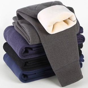 一体加绒加厚中大童高腰校服内穿打底棉裤 秋冬儿童秋裤 男童保暖裤