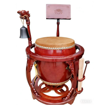 台湾黄牛毛皮鼓帝钟铃鼓架寺庙鼓风雷鼓佛具鼓大殿晨钟暮鼓