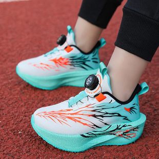 2026春季新款旋纽扣透气网面儿童跑步鞋青少年运动鞋轻便防滑童鞋