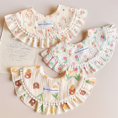 纯棉纱布婴儿围嘴围兜