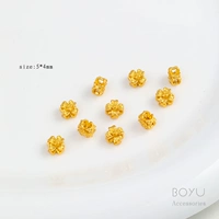 18К — бусины-проставки четырехлистного клевера — 5x4 мм (10 шт.)