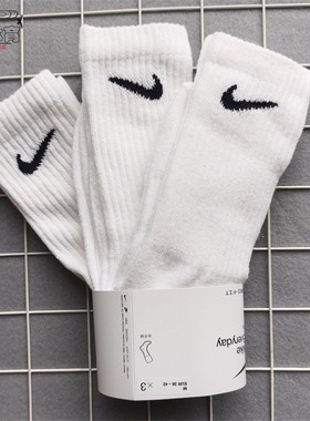 耐克EVERYDAY LTWT CREW男女3双装薄款高筒运动袜SX7676-010-100