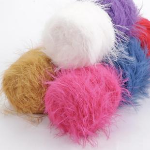 双面8公分仿貂软糯特色糖果色长毛线仿皮草毛衣手混线 批发价